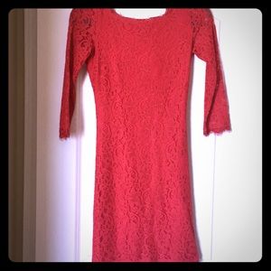 DVF Diane Von Furstenberg Zarita Red Lace Dress
